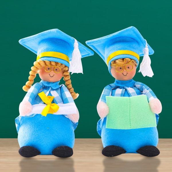 Remise des diplômes saison fête fournitures cadeau bleu célibataire docteur sans visage Rudolph poupée décoration ornements jouets pour enfants