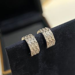 GRAFE Pendientes de diseñador para mujer Chapado en oro 18K T0P La incrustación de diamantes con patrón de diamantes no se decolora y no es alérgica, estilo clásico de cristal 003