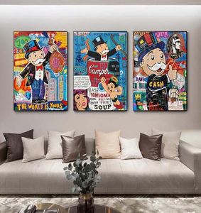 Graffiti Art Alec Monopoly THE WORLD IS YOURS Schilderijen aan de muur Art Canvas Posters en Prints Wall Art Picture Home Decor7716994