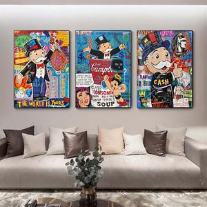 Graffiti Art Alec Monopoly THE WORLD IS YOURS Paintings on The Wall Art Canvas Posters and Prints Wall Art Picture Home Decor209W