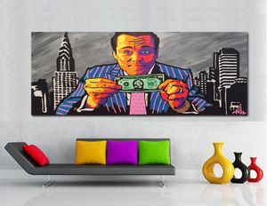 Graffiti -kunst Large Canvas Painting Man and Money Poster Print Wall Art Wall Pictures for Living Room Home Decor3313322