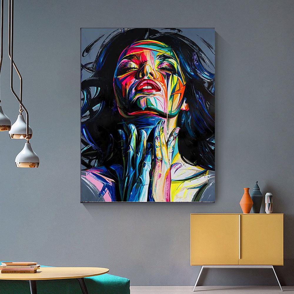 Graffiti Art Woman Face Canvas Painting Abstract Street Art Poster and Print Cuadros Wall Art Picture for Living Room Home Decor