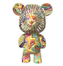 Ventilador eléctrico Graffiti Bear, Enfriador de aire recargable por USB, gradiente de galvanoplastia, ventiladores de mano de 3 velocidades para acampar y viajar al aire libre