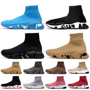 chaussures de chaussettes Balenciaha baces de créateur à bas prix Bottises en tricot pour femmes luxe bleu clair vintage beige paris marche jogging jogging basketes décontractées bottes mans