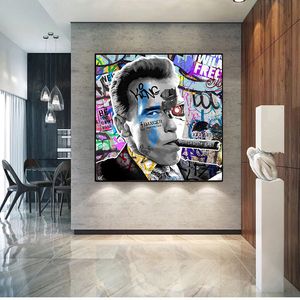 Graffiti Creative Star Posters and Prints Portret Mural Canvas Painting Wall Art Pictures for Living Room Decoration