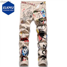 Graffiti Fashion Skinny Jeans Denim Pantalon pour hommes 2022 Nouveau Hip Hop Streetwear Harajuku Jeans Pantalon de luxe Designer Jean Pantalon HKD230829