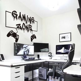 Graffiti Gaming Zone Eet Slaap Game Controller Video Game Muursticker Jongen Kamer Speelkamer Gaming Zone Muurtattoo Slaapkamer Vinyl 210183u