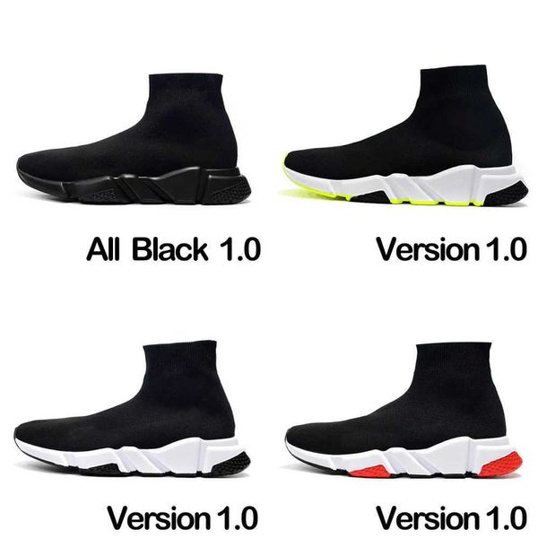 Graffiti Chaussures Hommes Femmes Designer Chaussette Blanc Noir Rouge Beige Rose Semelle Transparente À Lacets Chaussettes Jaune Fluo Speed Runner Baskets Plateforme Plate-Forme Casual 36-47 IOJB