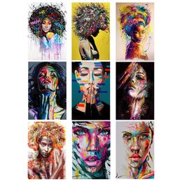 Graffiti Street Art African Girl Canvas Painting Poster and Prints Wall Art Abstract Woman Portrait Pictures Home Decor Cuadros