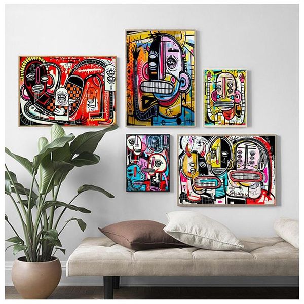 Graffiti Street Art Joachim Résumé Canvas Colorful Painting Wall Art Pictures For Living Room Bedroom Home Decoration non frammée 332