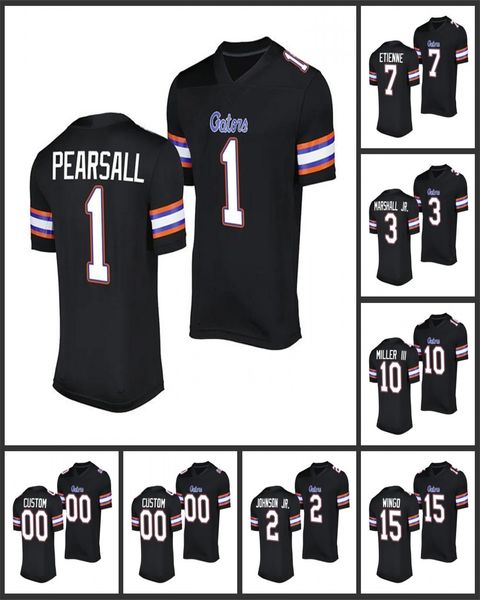 Graham Mertz Florida Gators 2023 Camiseta de fútbol negra 2 Montrell Johnson Jr. 1 Princely Umanmielen 3 Jason Marshall Jr. 10 Jack Miller III Etienne Mertz Florida Jersey