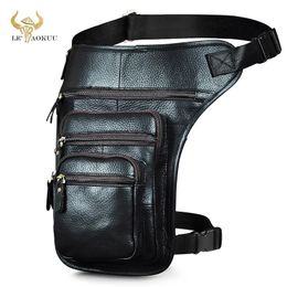 Grain véritable cuir conception hommes voyage messager Mochila sac mode organisateur Fanny taille ceinture Pack goutte jambe sac mâle 3111 240117