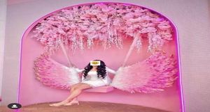 Grand Party Supplies Aangepaste creatieve schommels Decoraties Large Pink Feather Angel Wings Cute Pography Shooting Props8879137