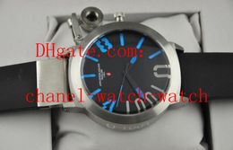 Hot Sell Classico 55 U-1001 Rvs Blauw Black Black Black Black Rubberen Mens Automatische Sport Horloges Heren Horloges Transparant Back
