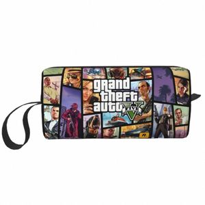 Grand Theft Auto Collage Make-up Tas voor Vrouwen Reizen Cosmetische Organizer GTA Adventure Game Opslag Toilettassen Dopp Kit Case J9zD #