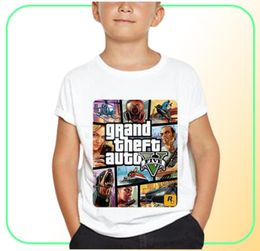 Grand Theft Auto Game Tops Tshirt Vêtements GTA 5 T-shirt Outwear Costumes Kids Clothes Girls Girts Men Summer2340677