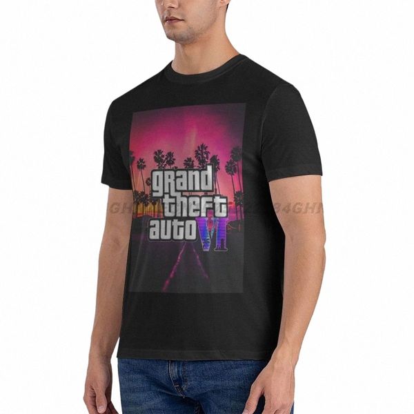 Grand Theft Auto Gta camiseta de los hombres de la calle LG con GTA 6 camiseta suelta transpirable cómoda Cott más el tamaño de los hombres Tee Top P9bm #