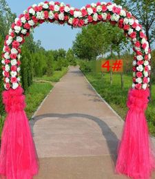Grande scène de mariage décore la forme de coeur pêche arche belle de la fleur de soie porte de mariage accessoires de mariage