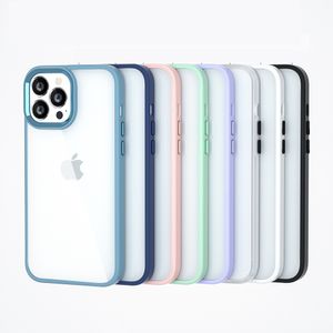 Metalen lens Electroplating Shockproof Clear Hard Phone Cases voor iPhone 13 12 11 PRO XS MAX XR 6 7 8 Plus Case Cover