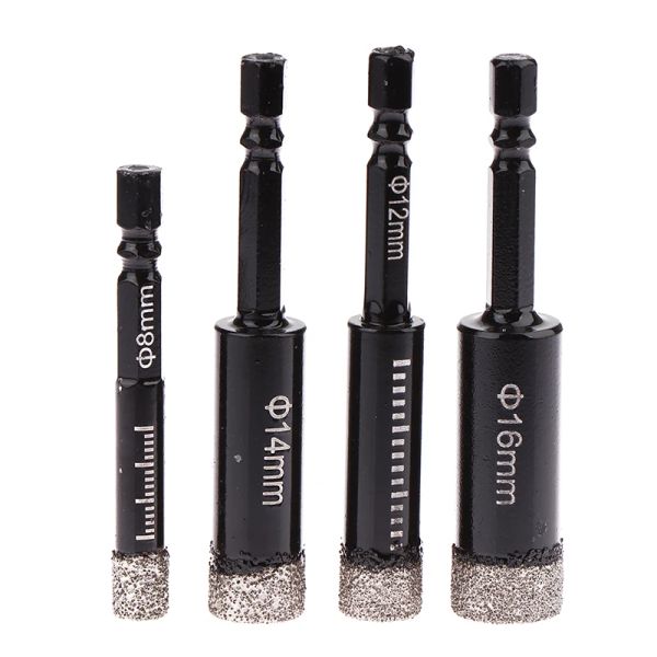 Granite Vitrified Tile Hole Overniter Drill Drill Bit noir 6-16 mm Hexagonal tige de carreaux de céramique sec brasé Bit