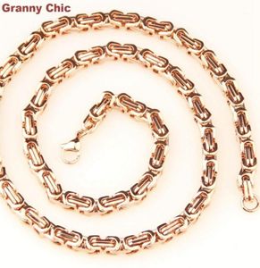 Granny Chic – collier classique pour hommes, chaîne en acier inoxydable, or Rose, 6mm, 740 pouces, chaînes 9367854