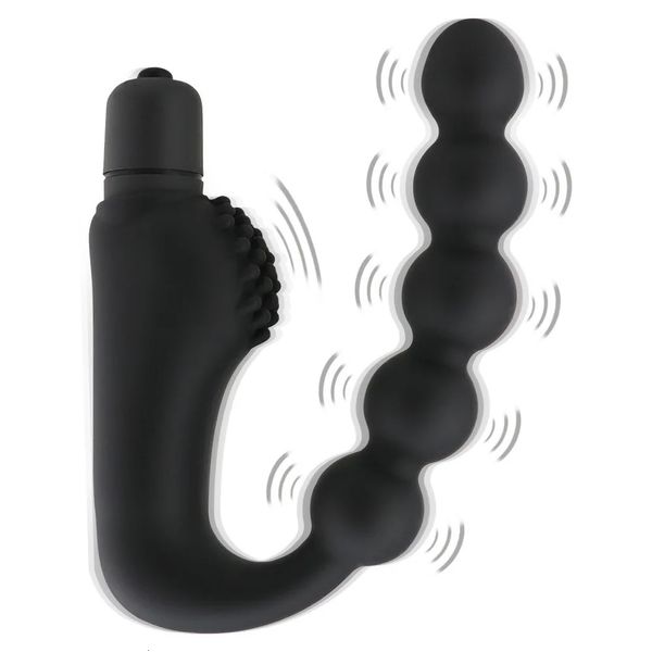 Massageur de vibrateur de prostate granulaire Plug anal étanche à 10 vitesses Stimulation de stimulation anale Silicone Adult Femelle Sex Toy 240325