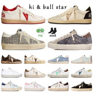 Nieuwe Merk Casual Schoenen Dames Hi Ball Star Vuile Schoen Luxe Sequin Gold Sliver Zwart en Wit Do-old Designer Heren Loafers Sneakers Dupe Plate-forme Manden Trainers