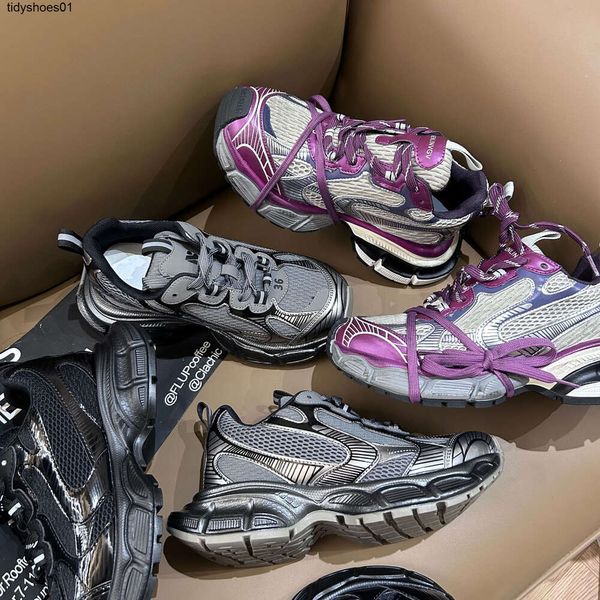 Belenciaga – chaussures de papa à semelles épaisses violet raisin, vieilles chaussures de sport pour femmes, chaussures sales décontractées, nouvelle collection automne 2023 Paris