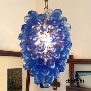 Grape Shape Pendentif Lampes 24x32 Pouces Bleu Couleur Art De Luxe En Verre Soufflé Lustre Lumière Murano Style Lustres En Verre Luminaires LR1288
