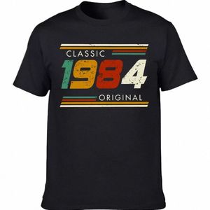grafische verjaardagscadeau korte mouwen 40 jaar oud geboren in 1984 shirt 40e verjaardag zomer T-shirt retro vintage 1984 tshirt R65L #