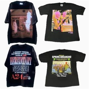 T-shirt Hip Hop graphique hommes femmes T-shirts en coton imprimé couleur noire
