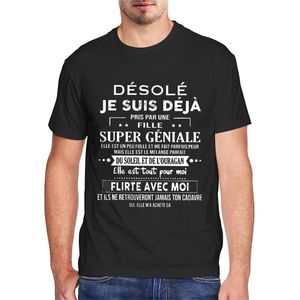 Grafische T-shirt Sorry ik ben al genomen door een geweldig meisje Tees tops heren paar T-shirt Harajuku Streetwear Valentine Gift 210707