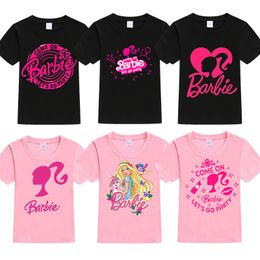 Grafische tee designer shirt shirts t -shirt dames printbrief elegante korte mouw ademende dagelijkse outfit roze zwarte barbie t -shirt designer dames kleding