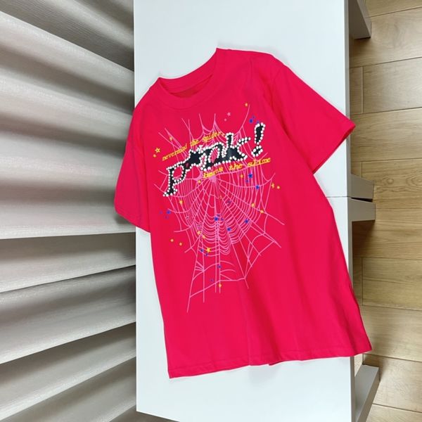 Camiseta gráfica Sp5der Camiseta para hombre Camisa de diseñador Pibk Spider Sudadera con capucha 555 Impresión Mujer Alta calidad Manga corta Gente libre Ropa Cuello redondo t
