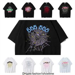 Graphic Tee T-Shirt Pink Young Thug Sp5der 555555 imprimé Spider Web Pattern coton style H2Y manches courtes Top Tees hip hop taille XS-XXL R8K5