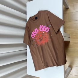 Camiseta gráfica mujer sp5der camiseta para hombre camisa de diseñador camiseta gráfica marrón hombre camisa araña sudadera con capucha 555 impresión mujer Ropa de gente libre de alta calidad Cuello redondo talla s-xl