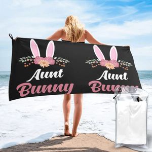 Graphic vintage de Pâques lapin de Pâques Bunny tante unisexe châle colla rapide serviette sèche de plage de sueur de serviette de serviette lavage humour 240422
