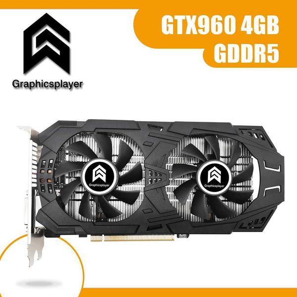 Carte graphique GTX960 4GB 4096MB 128BIT pour ordinateur de bureau jeux PC pour carte vidéo NVIDIA GTX avec double ventilateurs