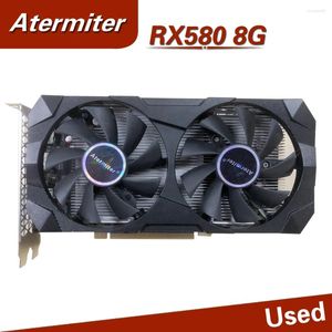 Grafische kaarten Atermiter AMD RX580 8Gb Videokaart GDDR5 GPU RX 580 256Bit 2048SP Desktop Gaming Pcie X16 3.0