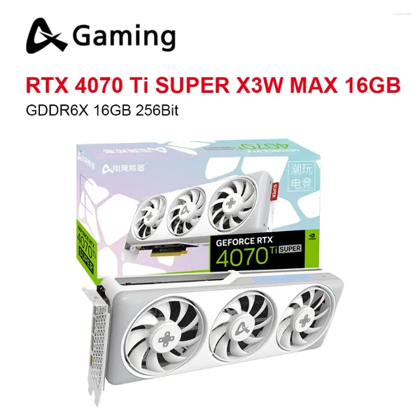 Cartes graphiques AX Gaming RTX4070Ti SUPER X3W MAX 16GB carte vidéo GDDR6X NVIDIA 256Bit 16Pin Placa De