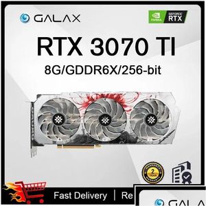 Grafische kaarten Galax Rtx 3070 Ti Boomsrar Oc 8G Nvidia Gddr6X/G6X Computerkaart Video voor pc Pcie4.0 256Bit 8 8Pin Gaming Drop Lever Dhawb