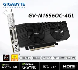 Cartes graphiques Gigabyte GeForce GTX 1650 D6 OC Profil bas 4G Carte 170 mm Taille 4 Go 128 bits GDDR6 GV-N1656OC-4GL