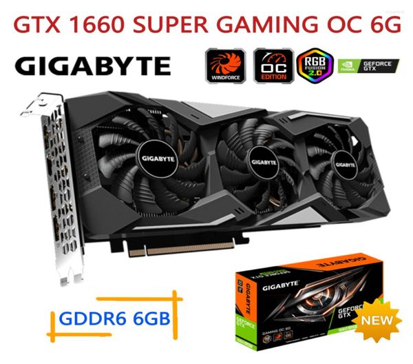 Tarjetas gráficas Gigabyte GTX 1660 Tarjeta de video Super Gaming OC 6G 1660S NVIDIA GDDR6 6GB 192 Bit Desktop GPU PCI Express 303714420