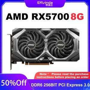 Grafische kaarten MSI AMD RX5700 8G Videokaart GPU GDDDR6 256Bit 2304 Rx 5700 8 gb Ondersteunt Computer Desktop Games Kantoor Mijnbouw Serie