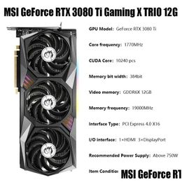 Grafische kaarten Origineel Msi Geforce Rtx 3070 Ti Gaming X Trio 8G Desktop 1830Mhz Gddr6X Rtx3060 3070Ti 3080Ti Videokaart9578566 Drop D Otorh