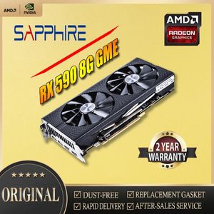 Grafische kaarten Sapphire Radeon RX590 8G GME AMD Video Desktop PC Computer Game Map 12nm 8GGDDR5 Dubbele fan gebruikt