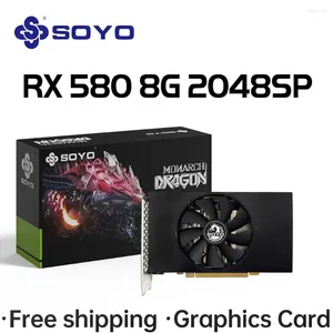 Cartes graphiques SOYO AMD Radeon RX580 2048SP 8G GDDR5 256bit carte vidéo DVI à interface unique pour ordinateur de jeu de bureau GPU Fu