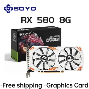 Grafische Kaarten SOYO AMD Radeon RX580 8G GDDR5 Geheugen Video Gaming Kaart PCIE3.0x16 HDMI DP 3 Voor Desktop computer Componenten