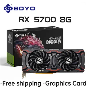 Grafische Kaarten SOYO RX5700 8GB AMD GPU GDDR6 256-Bit 8pin 7nm RX 5700 Gaming Videokaart Desktop computer Componenten