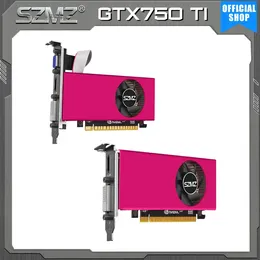 Tarjetas gráficas SZMZ GTX 750 Ti 4GB Tarjeta de video 750TI Equipo gráfico Soporte de perfil bajo para ITX Mini Case Placa De DDR5 128bit